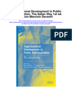 Organizational Development in Public Administration The Italian Way 1St Ed Edition Maurizio Decastri Full Chapter