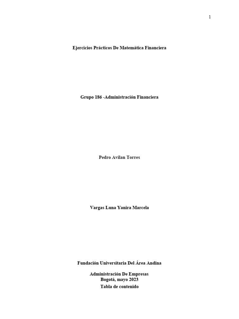 Ejercicios de Matemática Financiera | PDF | Interés | Finanzas Matemáticas
