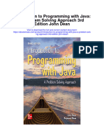 Download Introduction To Programming With Java A Problem Solving Approach 3Rd Edition John Dean full chapter