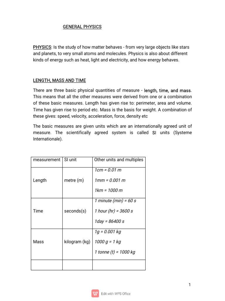 Physics Basics for Beginners | PDF