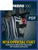 NTA Official CUET Mathematics Mock Test Paper 2022