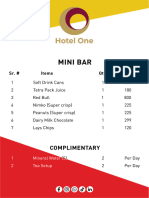 Mini Bar: Complimentary