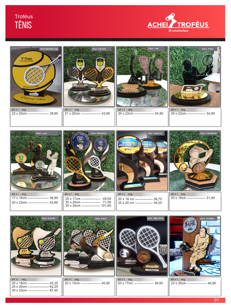 Trophy Dimensions and Models List | PDF | Teaching Methods & Materials ...