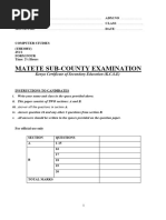 Computer Studies PP1 QNS and Marking Scheme