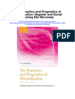 Download The Semantics And Pragmatics Of Honorification Register And Social Meaning Elin Mccready full chapter