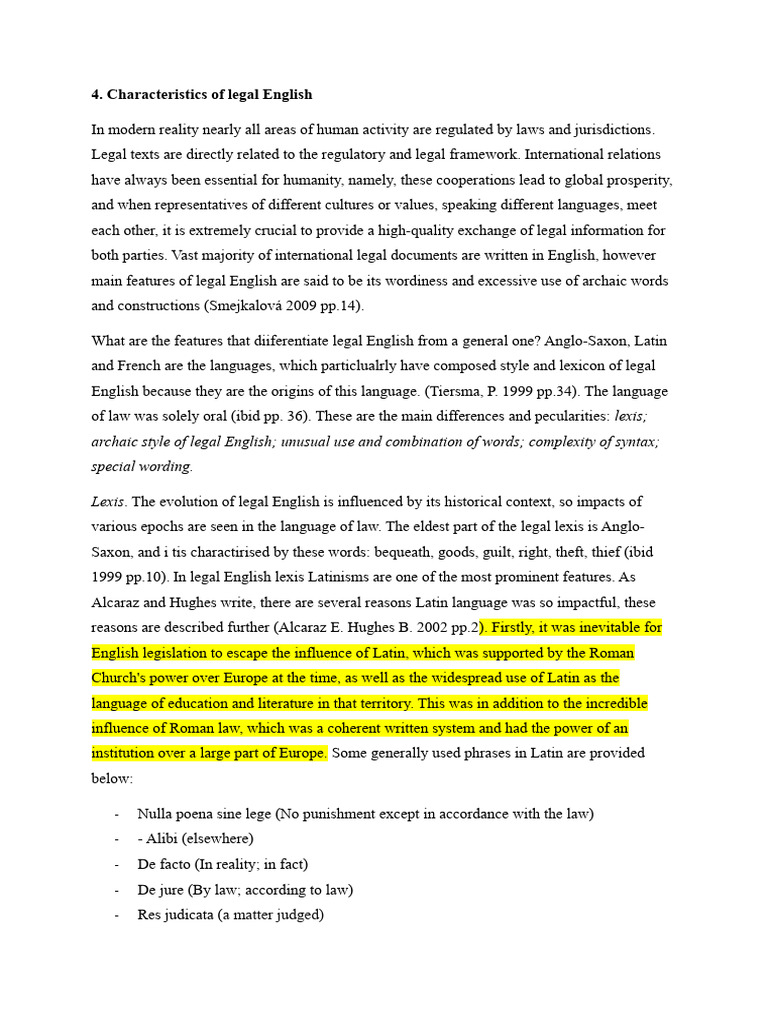 Features of Legal English Explained | PDF | Sentence (Linguistics) | Syntax