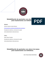 Rol Del Kinesiologo en Rehabilitacion Oncologica en Pacientes Con Cancer de Mama Modificada