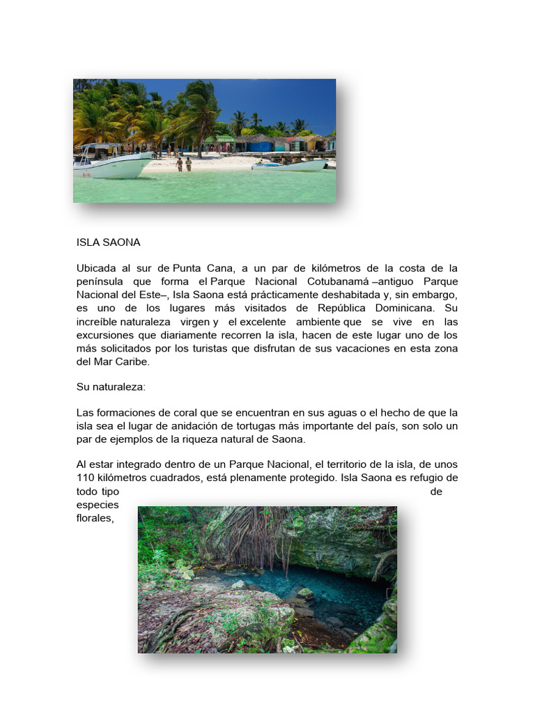 Isla Saona: Paraíso Natural en RD | PDF | Geografía Física | Ciencias ...