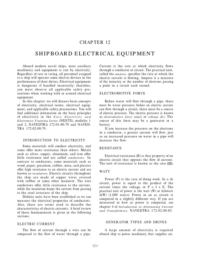 Shipboard Electrical Equipment | PDF | Science & Mathematics | Computers