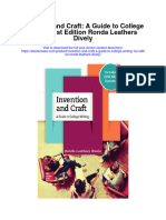 Invention and Craft A Guide To College Writing 1St Edition Ronda Leathers Dively Full Chapter