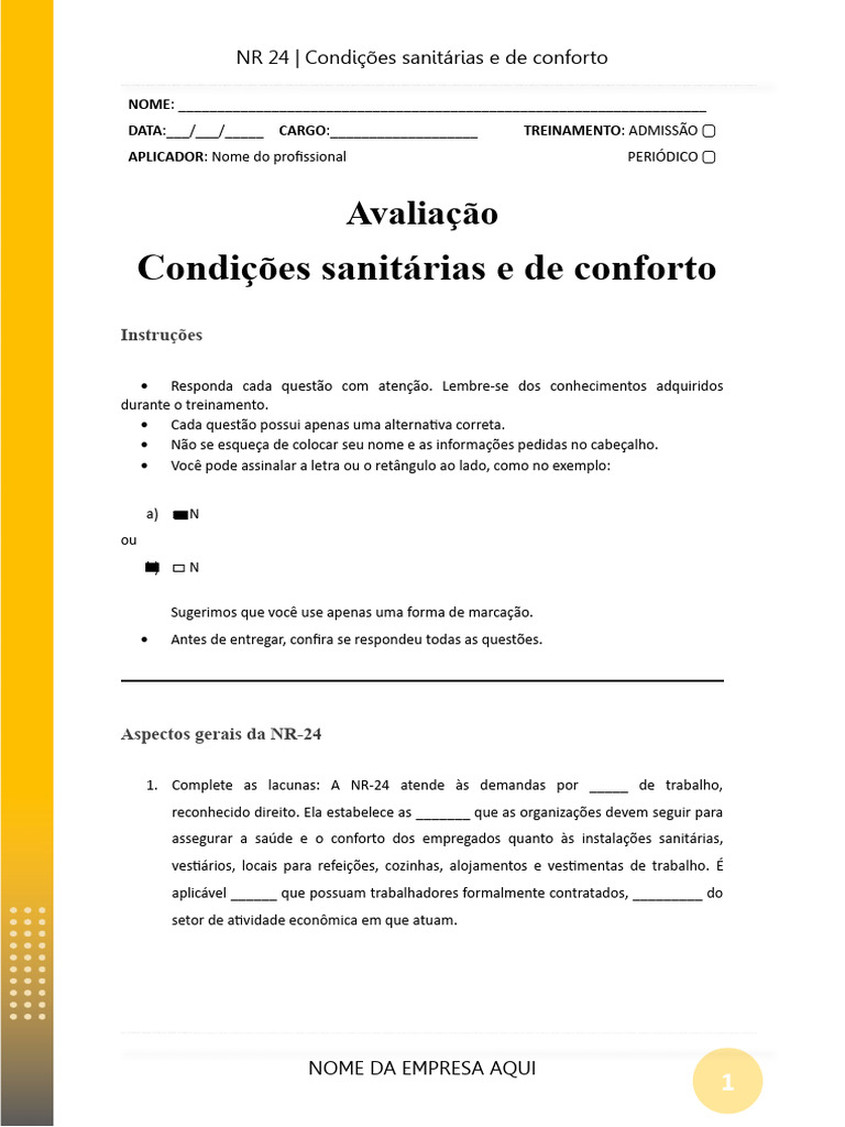 NR 24: Condições Sanitárias e Conforto | PDF | Roupas | Banheiro
