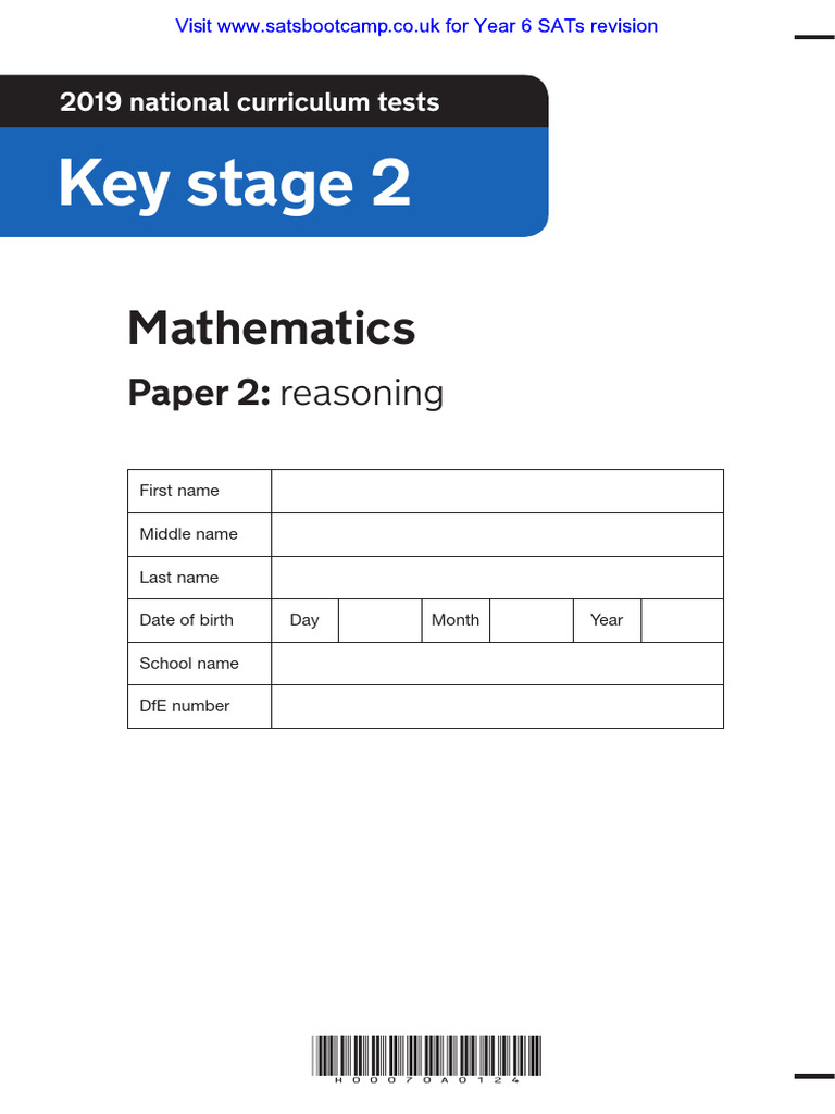 2019 KS2 Maths Reasoning Paper 2 | PDF | Copyright