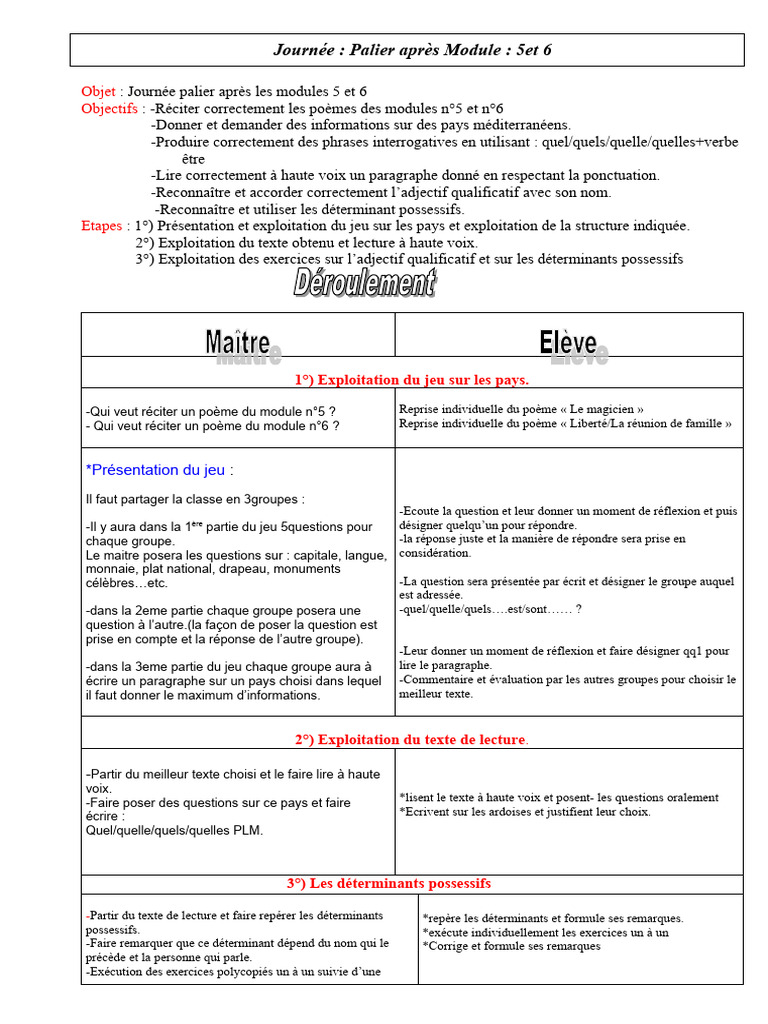 Activités de révision Module 5 et 6 | PDF | Linguistique