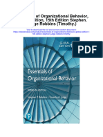 Essentials of Organizational Behavior Global Edition 15Th Edition Stephen Judge Robbins Timothy Full Chapter