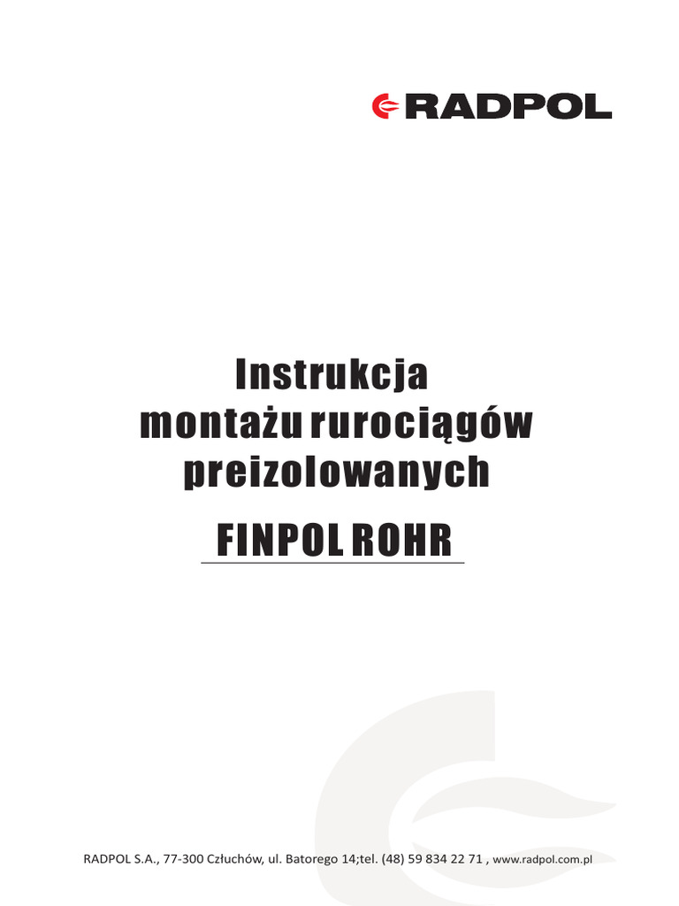 Instrukcja Montazu Rurociagow Preizolowanych | PDF