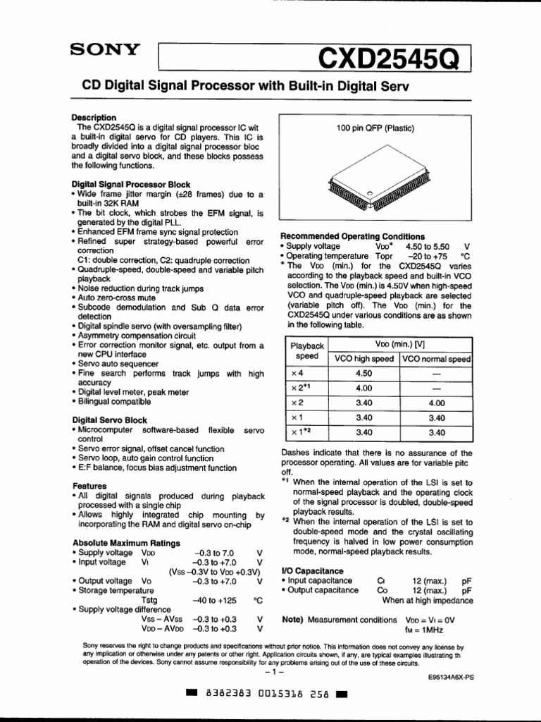 CXD2545Q Service Manual | PDF