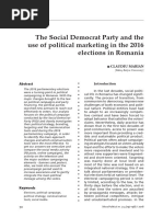 The Social Democrat Party and The Use of Political Marketing in The 2016 Elections in Romania