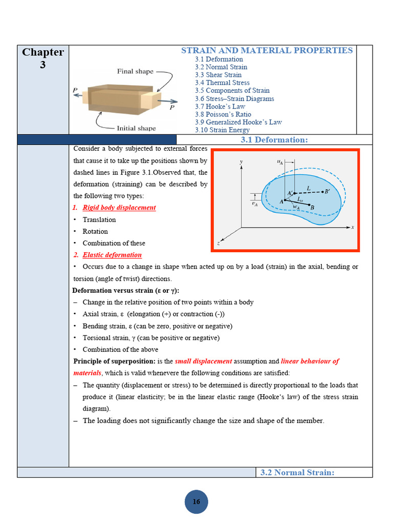 Strain and Material Properties Overview | PDF | Deformation ...