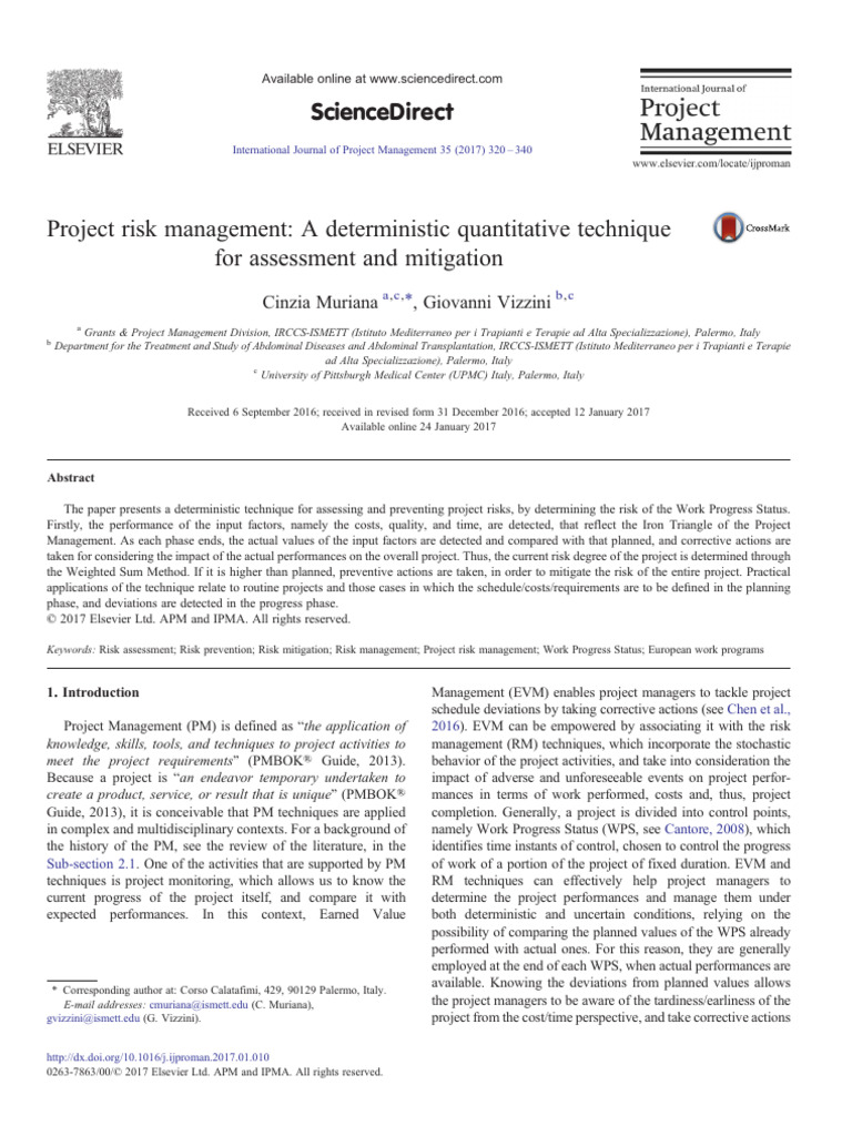 1 s2.0 S0263786317300613 Main | PDF | Risk | Project Management