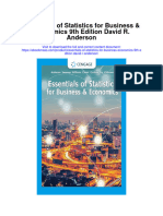 Essentials of Statistics For Business Economics 9Th Edition David R Anderson Full Chapter