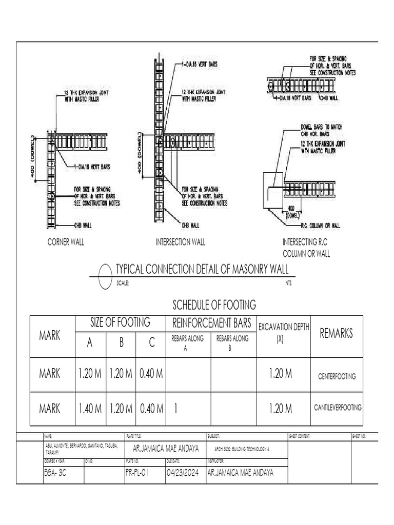 Masonry Wall Connection Details | PDF