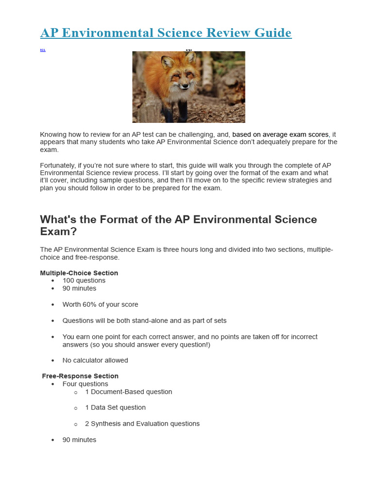 AP Environmental Science Exam Review Guide | PDF | Advanced Placement ...