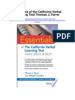 Essentials of The California Verbal Learning Test Thomas J Farrer Full Chapter