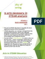 Philosophy of Engineering: Is Arts Necessary in STEAM Analysis