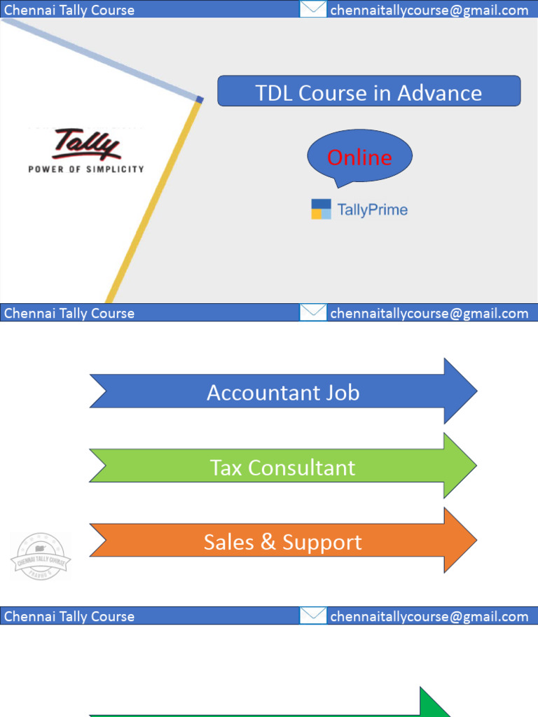 Chennai Tally & TDL Course Online | PDF