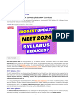 NEET Syllabus 2024- NTA Deleted Syllabus PDF Download