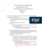 Barem Examen Criminalistica Dupa Contestatii - 24.02.2021