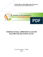 Ppgbiotec Normas e Modelo para Exame de Qualificacao