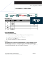 Travaux Pratiques 6.7.5: Configuration D 'Un Sous-Réseau Et D'un Routeur