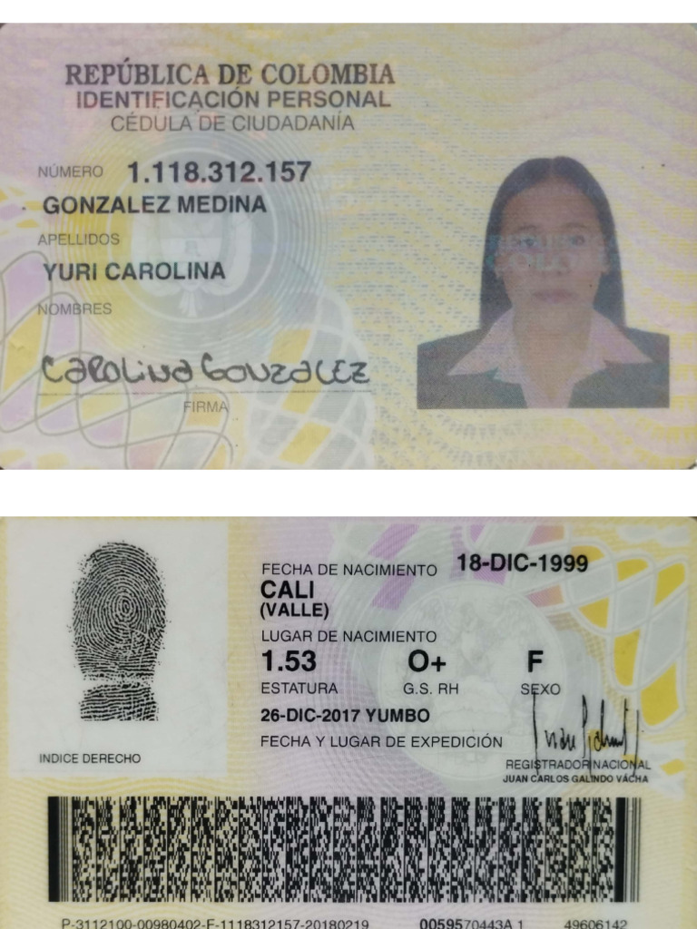 Cédula Carolina González Medina | PDF