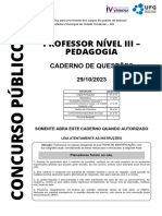 Caderno de Prova - Professor Nivel III - Pedagogia - Superior
