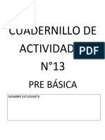 CUADERNILLO DE ACTIVIDADES N°13 prekinder