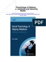 Social Psychology of Helping Relations Solidarity and Hierarchy Nadler All Chapter