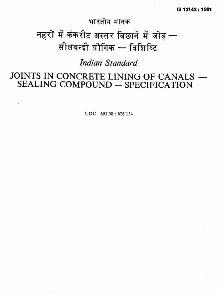 Joints in Canal Lining PDF Business