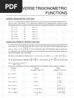 Inverse Trigonometry Function - Formula Sheet - MathonGo