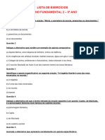 LISTA DE EXERCÍCIOS  APOSTO E ORAÇÃO SUBORDINADA  9º ANO