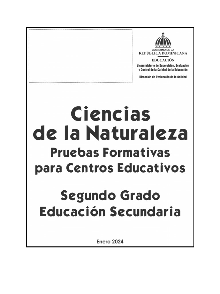 Oug0 cuadernillo 2 prueba formativa ciencias de la naturaleza 2do