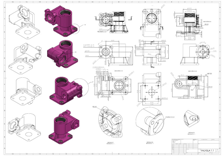Technical Drawing for Valve 1.1 | PDF
