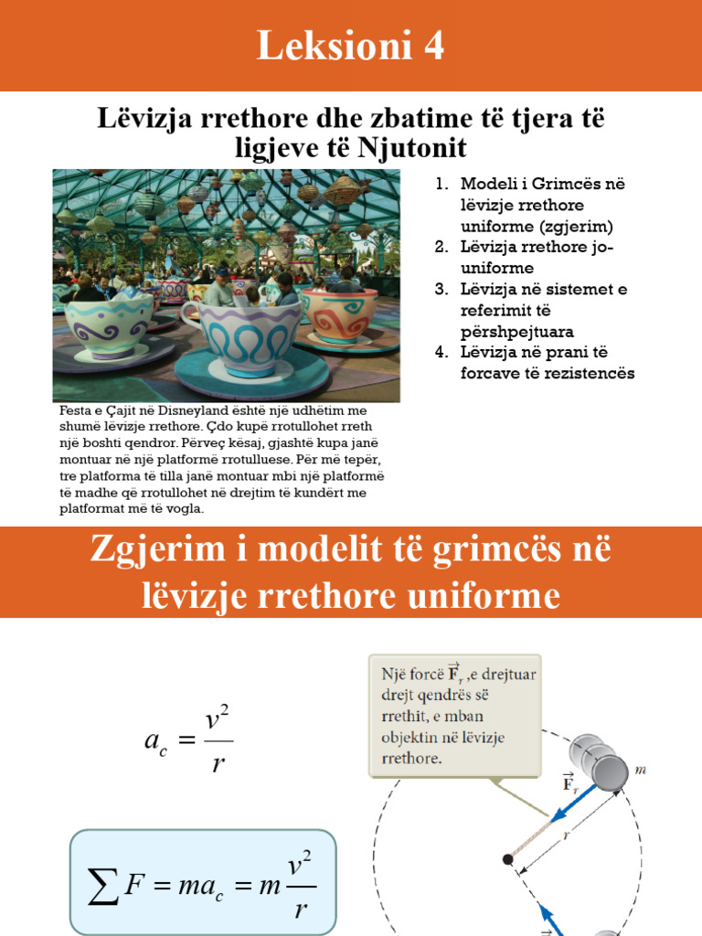 Leksioni 4 - Levizja Rrethore Uniforme Dhe Zbatime Te Tjera Te Ligjeve ...