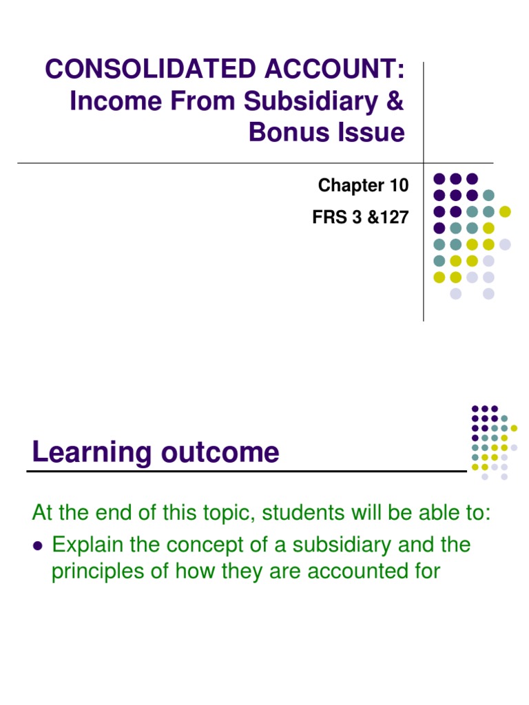 Dividend Income from Subsidiaries | PDF | Dividend | Income Statement