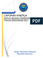 Laporan Kinerja Deputi Bidang Pemberantasan BNN 2021