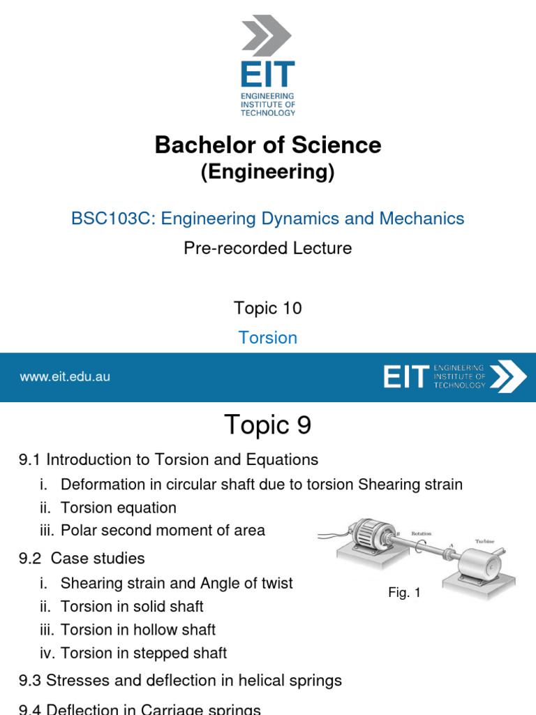 Torsion in Engineering Dynamics Lecture | PDF | Deformation ...