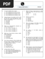 Short Practice Test 01 Test Paper Chemistry Lakshya NEET 2024