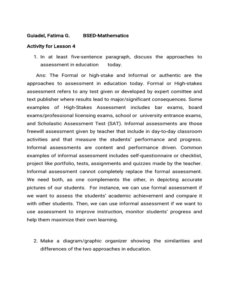 1 Activity For Lesson 4 5 6 | PDF