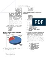 Cuestionario Biologia y Quimica 10°