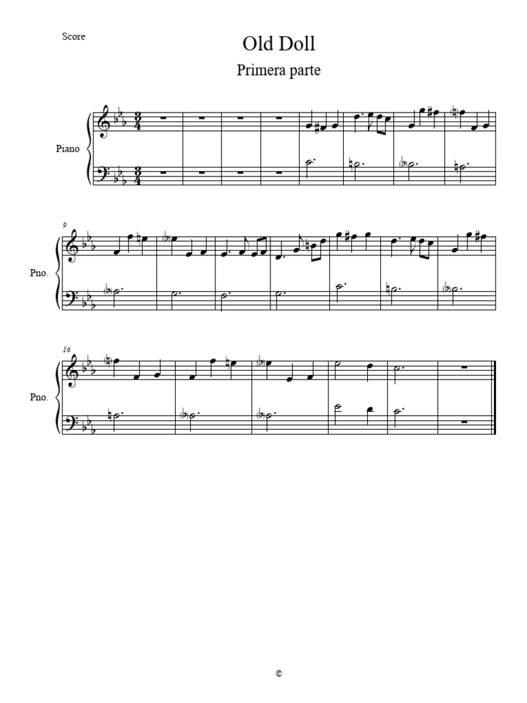 Partition Piano: Old Doll | PDF